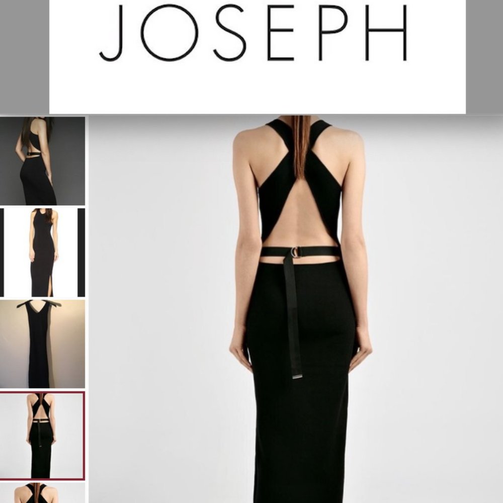 💋JOSEPH (London) black halter cocktail maxi dress